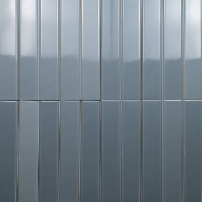 Tinte 2" x 10" Beveled Glossy Subway Italian Wall Tile, Lucido Light Blue