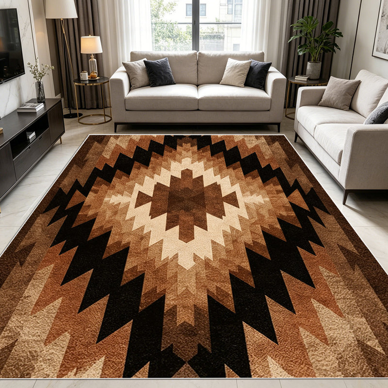 1PC Southwestern Aztec Geometric Tribal area rugs for Living Room, Soft and Comfortable, Suitable for all seasons, easy-to-maintain, machine washable Indoor floor mat, Under Table Farmhouse suitable for dining table, bedroom, entryway, kitchen,