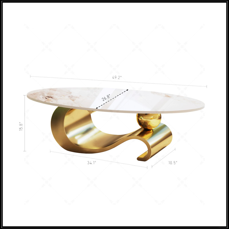 Table basse 49,2 po, Doré