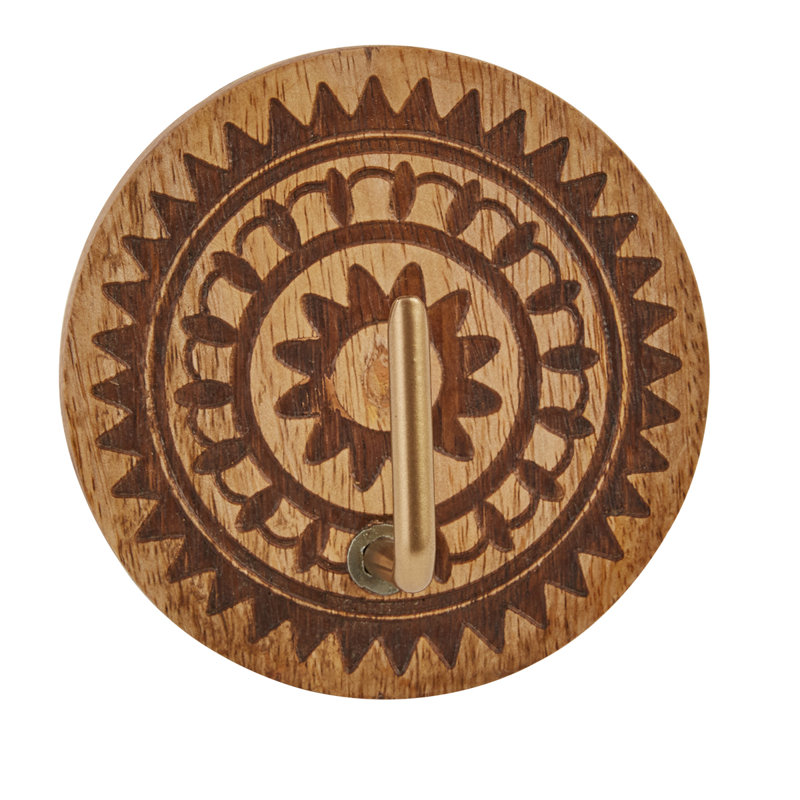 Solid Wood Wall Organizer with Key Hooks