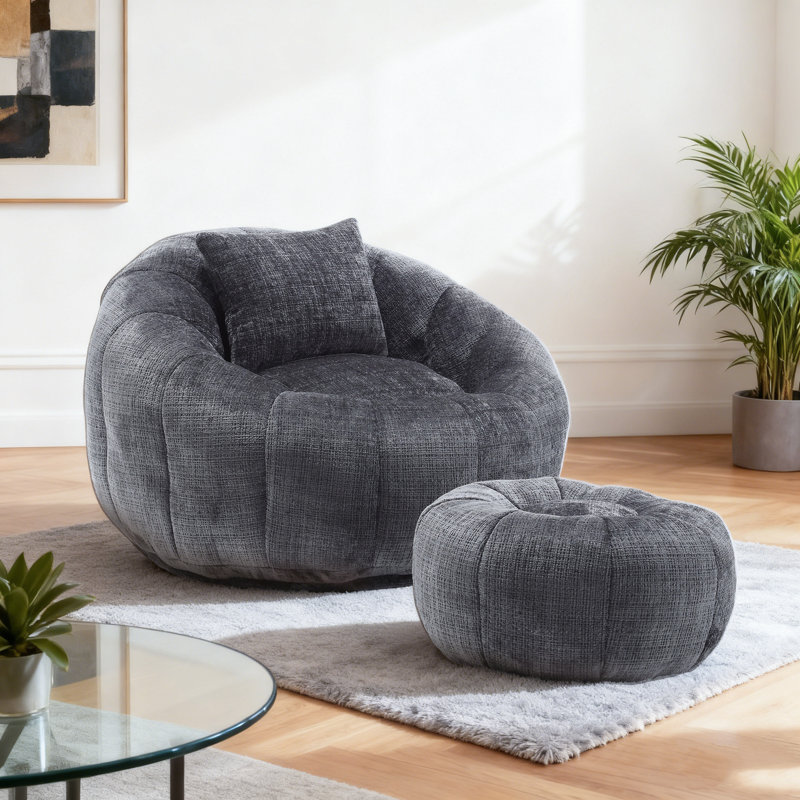 Modern Bean Bag Chairs, Grey