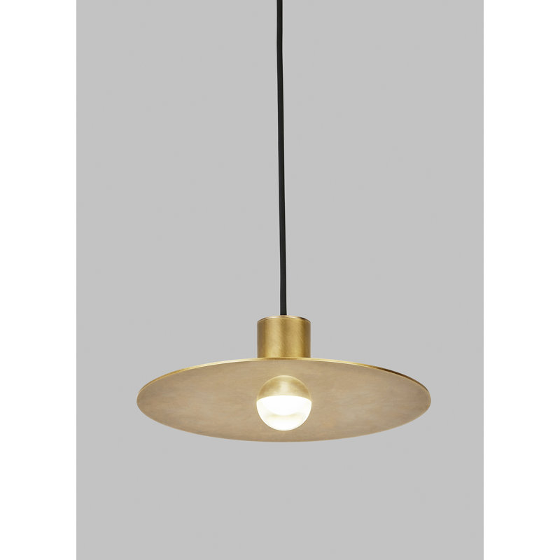 Eaves 1 - Light LED Pendant, Natural Brass