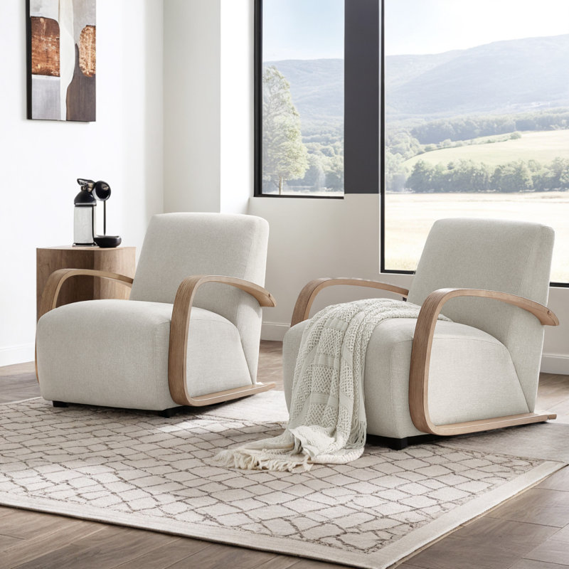 Fauteuil pivotant rembourré Brehana, Polyester gris clair