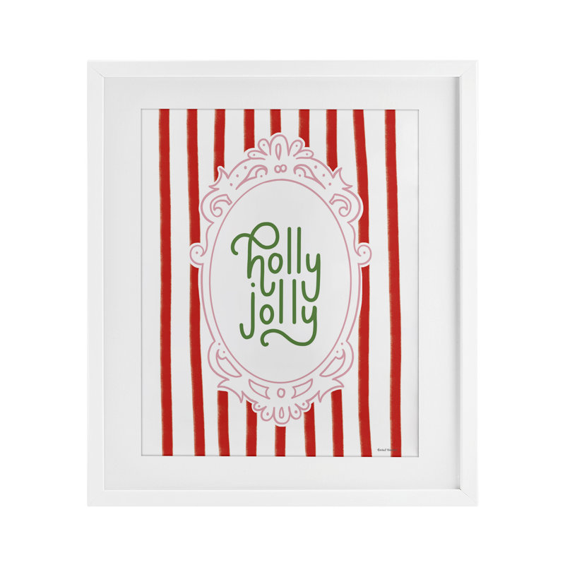 Impression encadrée sous verre Holly Jolly Ornate, H 16 po x l 13 po, Cadre blanc côtier