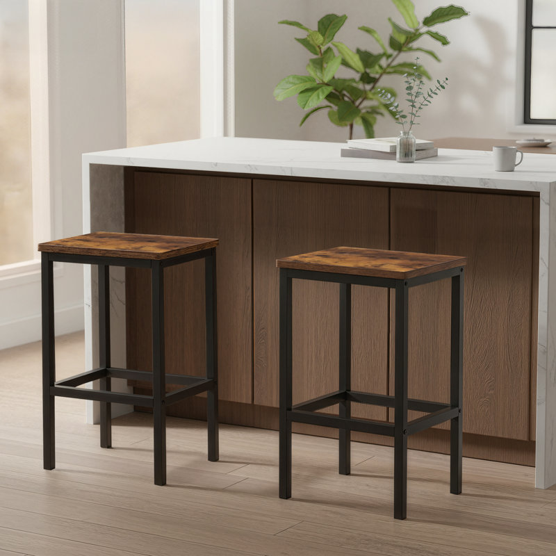 Tabouret de comptoir 25,6 po Wynnewood, Brun rustique / noir