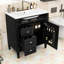 Modern Wooden Freestanding Single Bathroom Vanity with Ample Storage and Ceramic Sink-1883941689