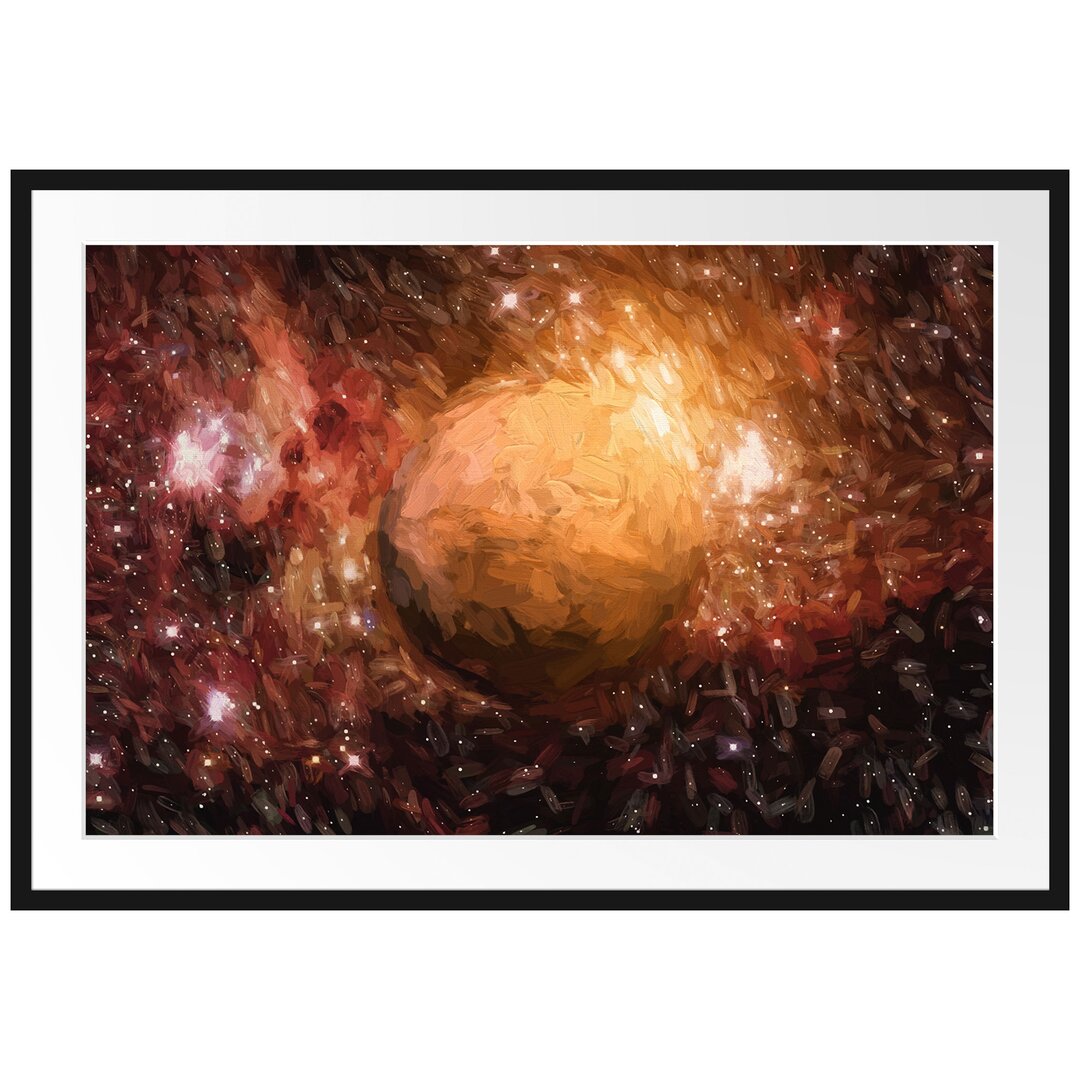 Gerahmtes Poster Planet Mars im Universum