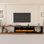 Meuble télé 71-116 "avec foyer de 50", centre de divertissement moderne avec lumières à DEL et prise de courant pour téléviseur de 120 pouces ou moins dans le salon