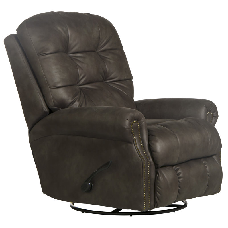 Fauteuil inclinable et oscillant Jasyiah, 100 % polyester gris