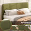 , Lit double, Lit flottant, Moderne, Lit flottant, DEL télécommandée, Conception en cuir synthétique, Lit plateforme en cuir confortable et durable, Stable, Installation rapide