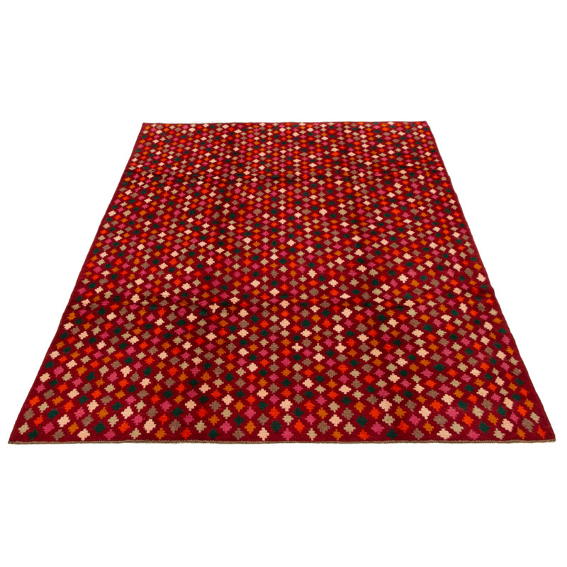 Tapis rouge foncé Akhjah 6 pi 10 po x 9 pi 9 po