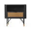 Table de chevet en acacia noir avec rotin
