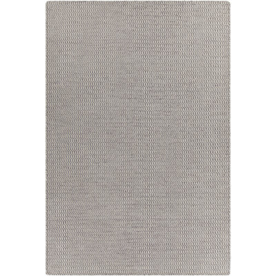 Tapis gris en laine et coton tissé à plat à la main Begley Authentic