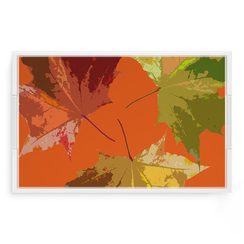 Autumn Leaves Acrylic Rectangle Decorative Tray, 22.5"W x 14.5"D x 2"H
