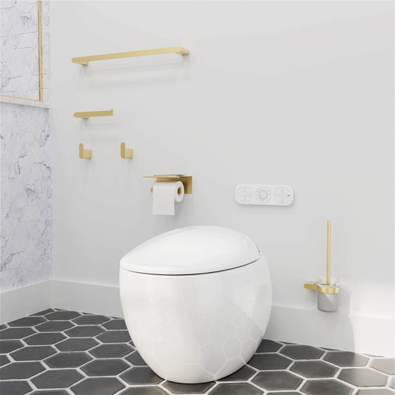 4-Piece Bathroom Hardware Set, Brushed Gold