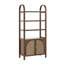Armoire bibliothèque à 3 tablettes avec portes en rotin Coetzee Boho-101988837
