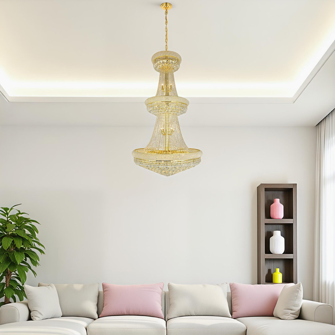 Ston Easton 32 - Light Unique / Statement Empire Chandelier with Crystal Accents Willa Arlo™ Interiors