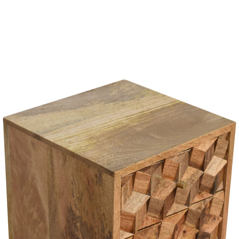 Luigi 31cm W Solid Wood Bedside Table, Brown