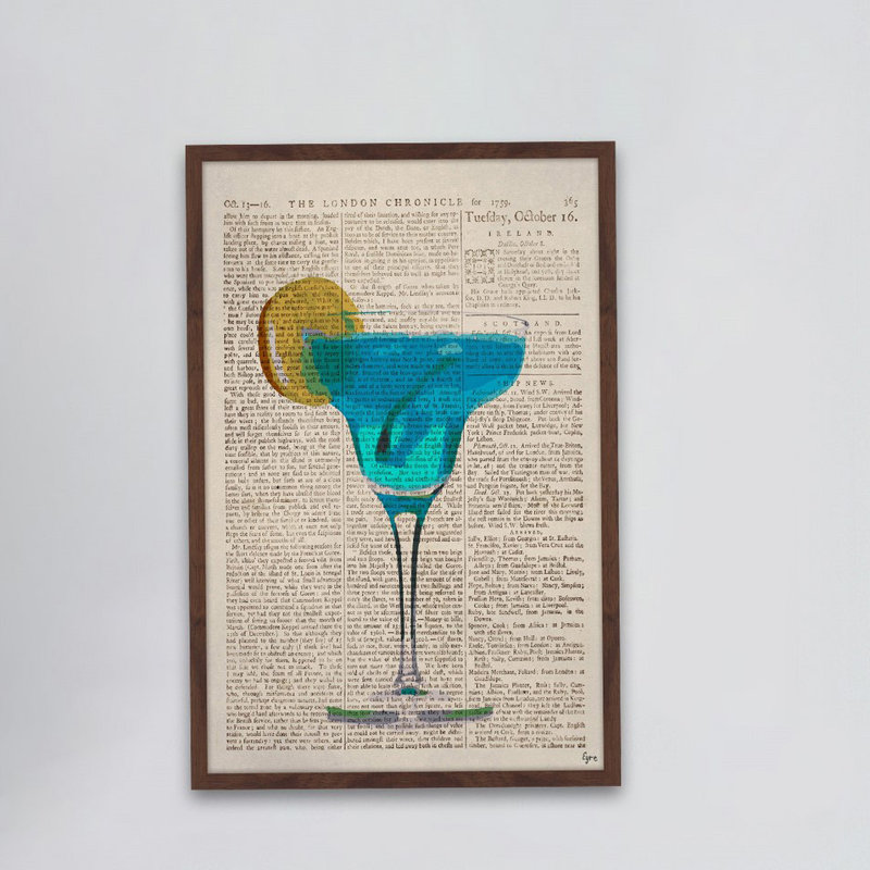 « blue margarita », reproduction d’impression encadrée, H 36 po x l 24 po x P 1,5 po