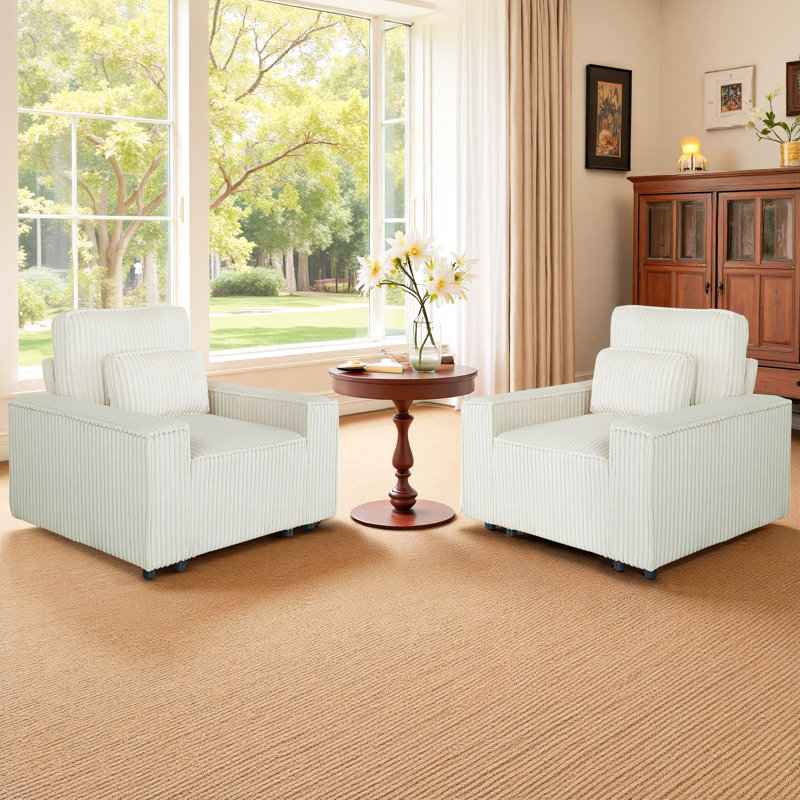 Fauteuil d'appoint Langsa, Tissu beige