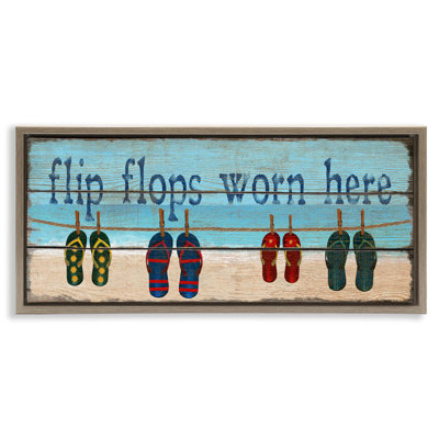 Flip Flops Worn Here Floating Frame, design by Gail Fraser