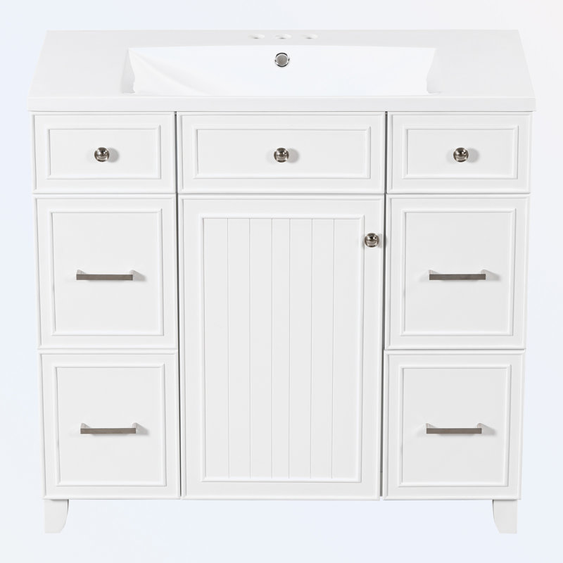 Rangement pour salle de bain Chandace, Blanc