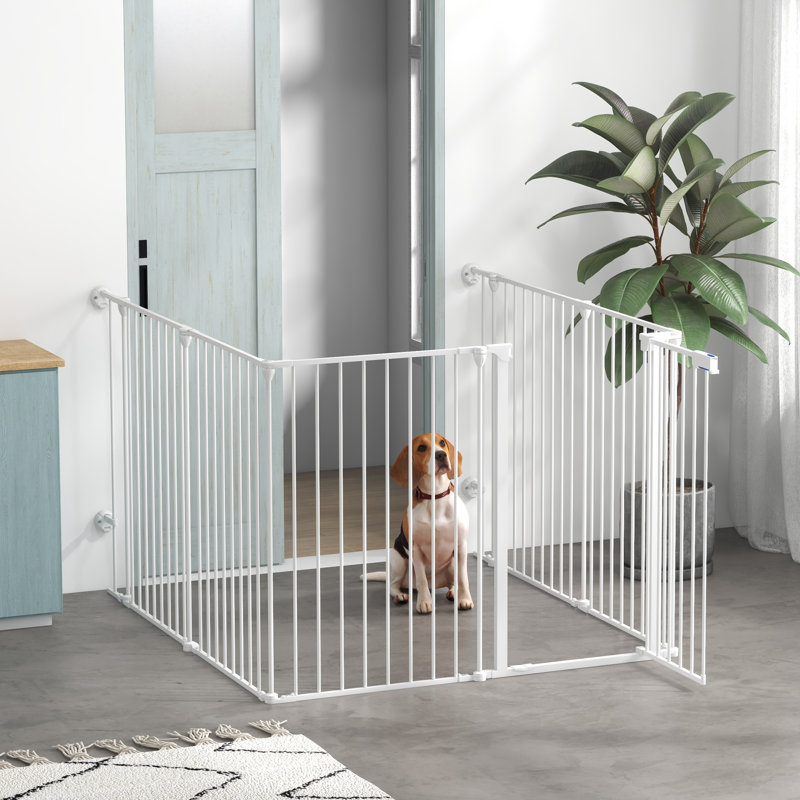 90cm H Panel Metal Pet Barrier With Door
