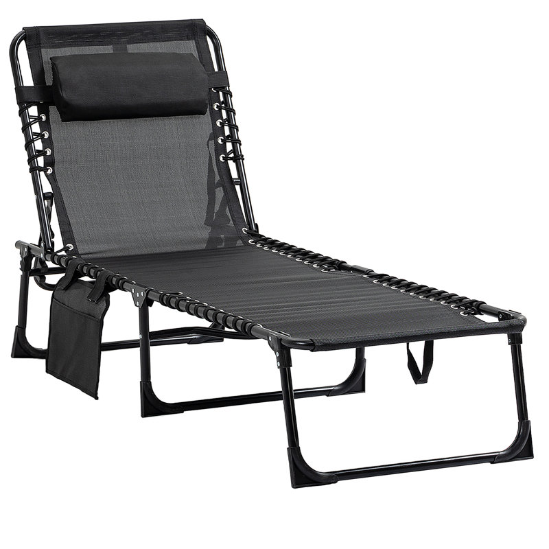 Outsunny Reclining Chaise Lounge Chair, Black