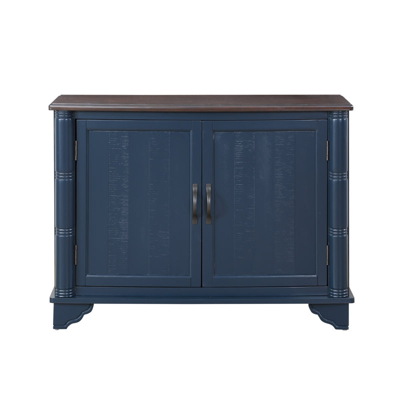 Console de 40 po avec rangement, tablette réglable rétro, Bleu