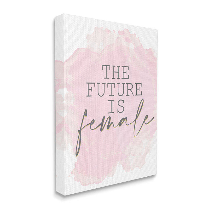 «Futur, femme, phrase abstraite, texture rose» par Kim Allen - impression d'art graphique, Toile tendue