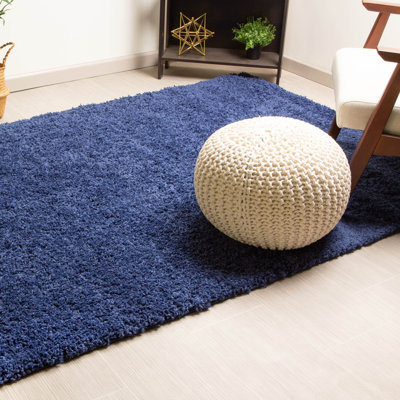 Tapis bleu à poils longs Deans