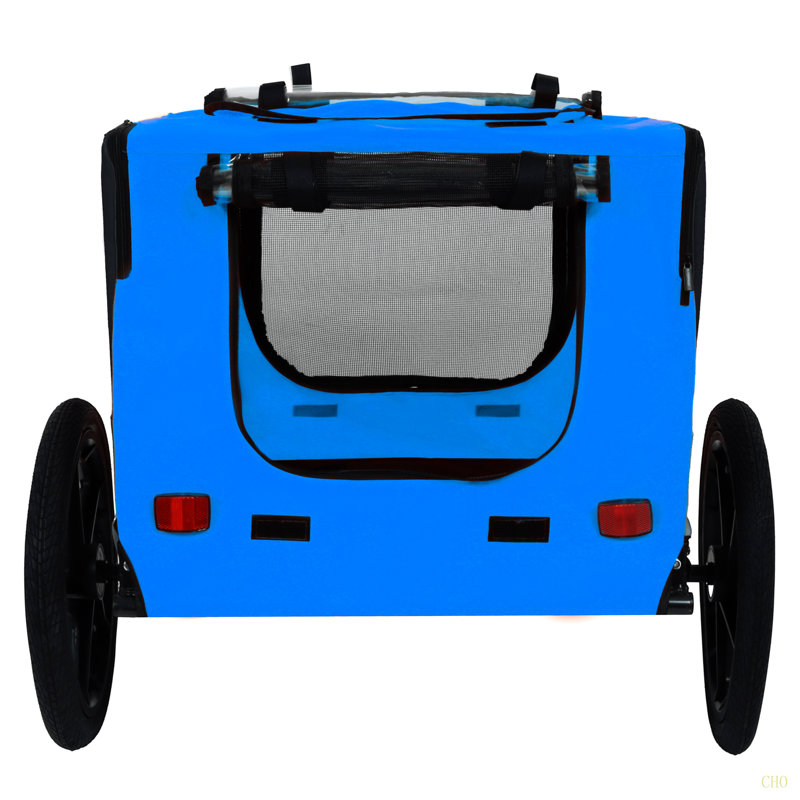 Chariot pour chien avec bicyclette, adapté aux petits et moyens animaux, cadre de chariot pliant facile, roue à dégagement rapide, plancher antidérapant, laisse intérieure