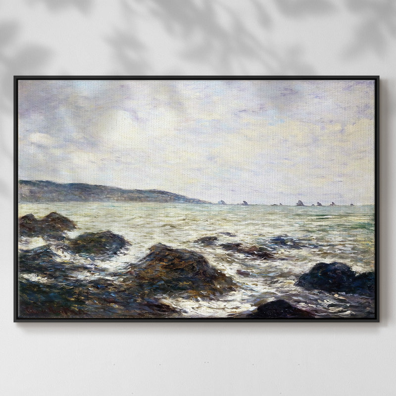 " Coast Of Normandy ", 41" H x 27" W x 2" D, Black