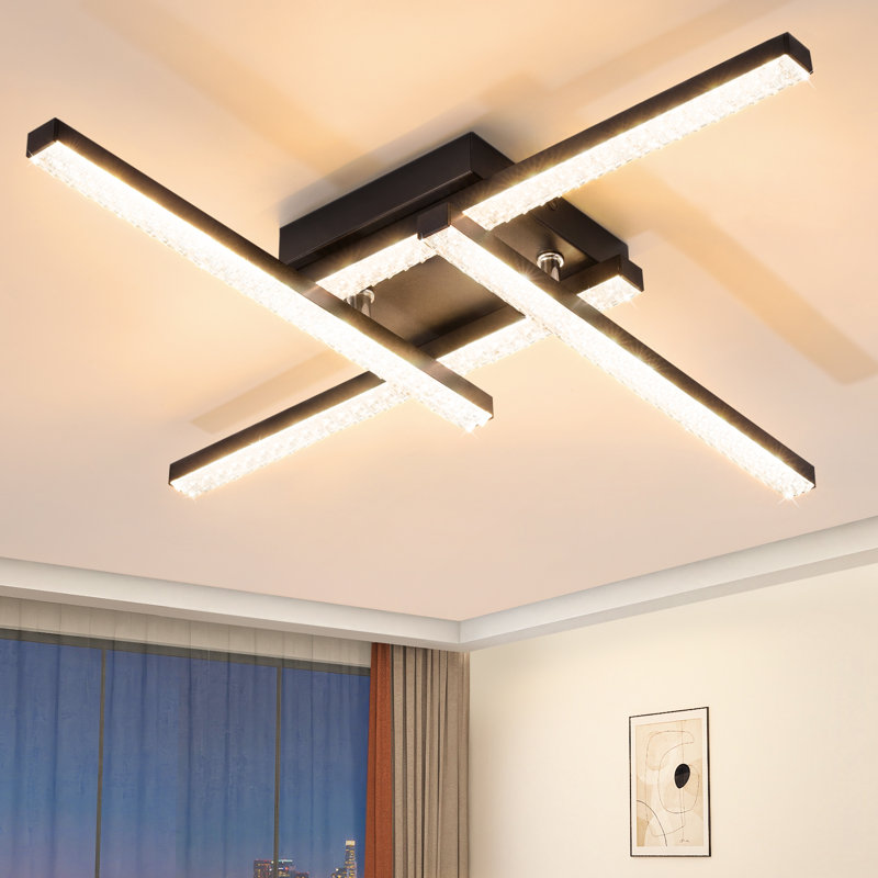 Davaris LED Flush Ceiling Light, 7cm H x 45cm W x 45cm D