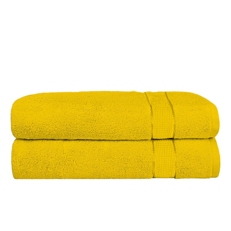 Beveard 100% Cotton Bath Towel, Yellow
