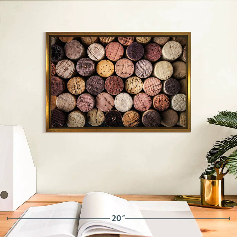Collection de bouchons de vin, Cadre flottant doré, 13 po x 9 po