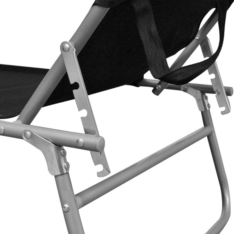 Chaise longue simple Tierra 75,4 po, Noir
