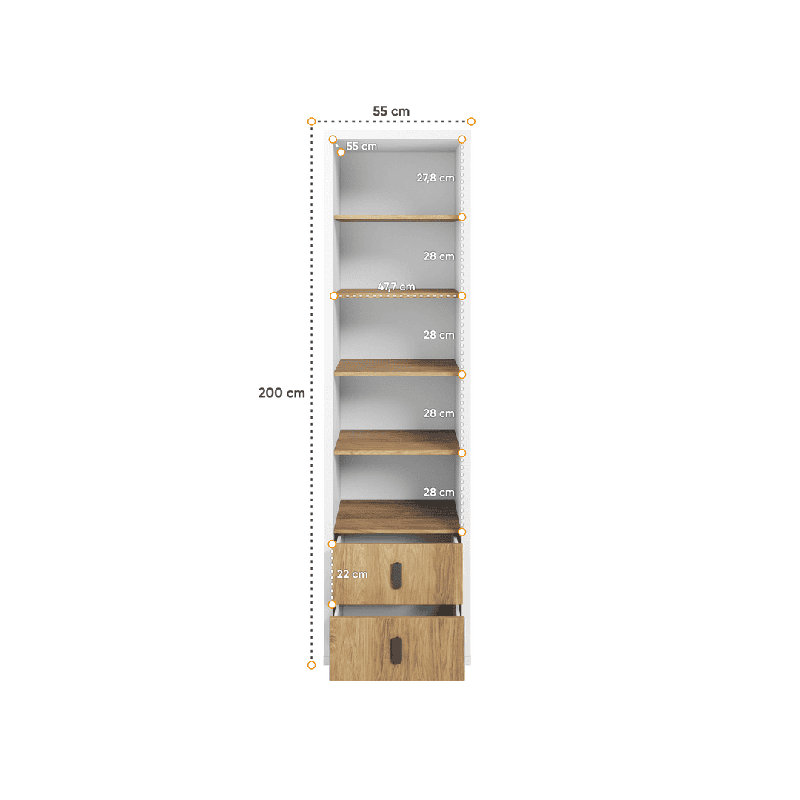 Arnolf 200cm H x 55cm W Book Display Bookcase