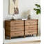 Commode en bois massif rustique, rangement multi-tiroirs
