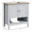Armoire de rangement sous le lavabo, salle de bain grise, avec tablette de rangement réglable, pour économiser de l'espace