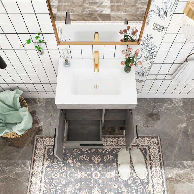 Ensemble de meuble-lavabo simple 28 po avec plateau en céramique Jacquinto
