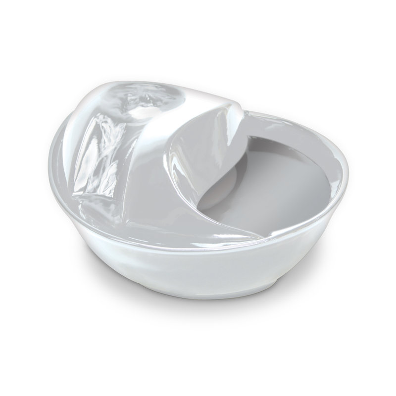 White Ceramic 60 oz Automatic Pet Drinking Fountain