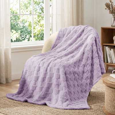 Bedsure Checkered Fleece Throw Blanket, Cute Home Decor, 50"×70"