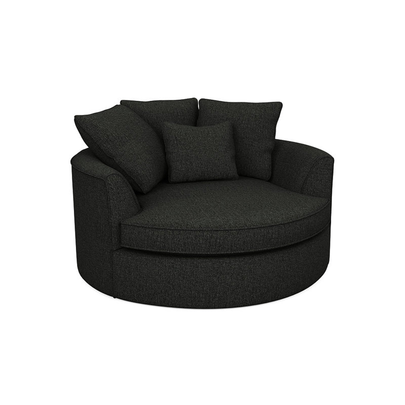 Ashonte Upholstered Barrel Chair, Giovanna Pewter