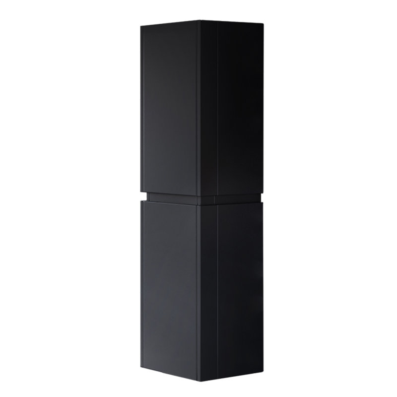 Rouillard Solid Wood Linen Cabinet, Black