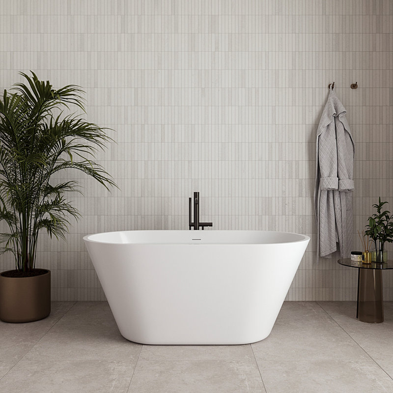 Baignoire autoportante 54 "avec drain interne Streamline, Bronze brossé