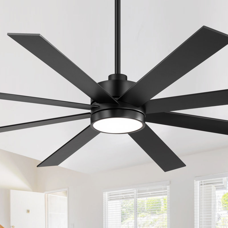 72 Inch Black Large Ceiling Fans With Lights And Remote, Modern Ceiling Fan With  Wooden Blades For Kitchen Living Room Indoor Or Outdoor Patio,Quiet6 Speed
