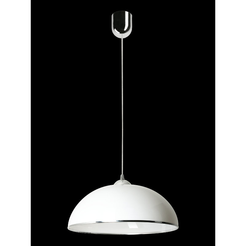 Embrey 1 - Light Chrome Dome Pendant, White