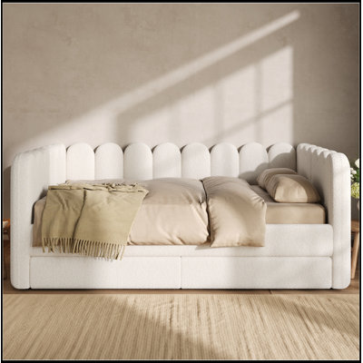Queen Size Upholstered Daybed with 2 Drawers