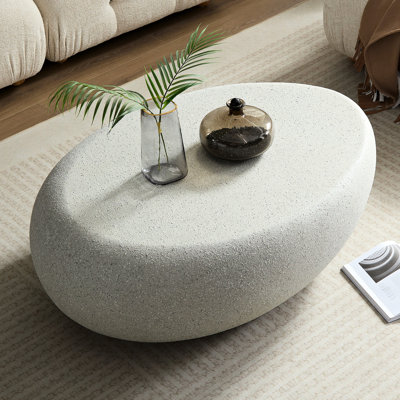 Table basse en fibre de verre matte de 43,51 po pour la vie, pas de problème d'assemblage ici, elliptique